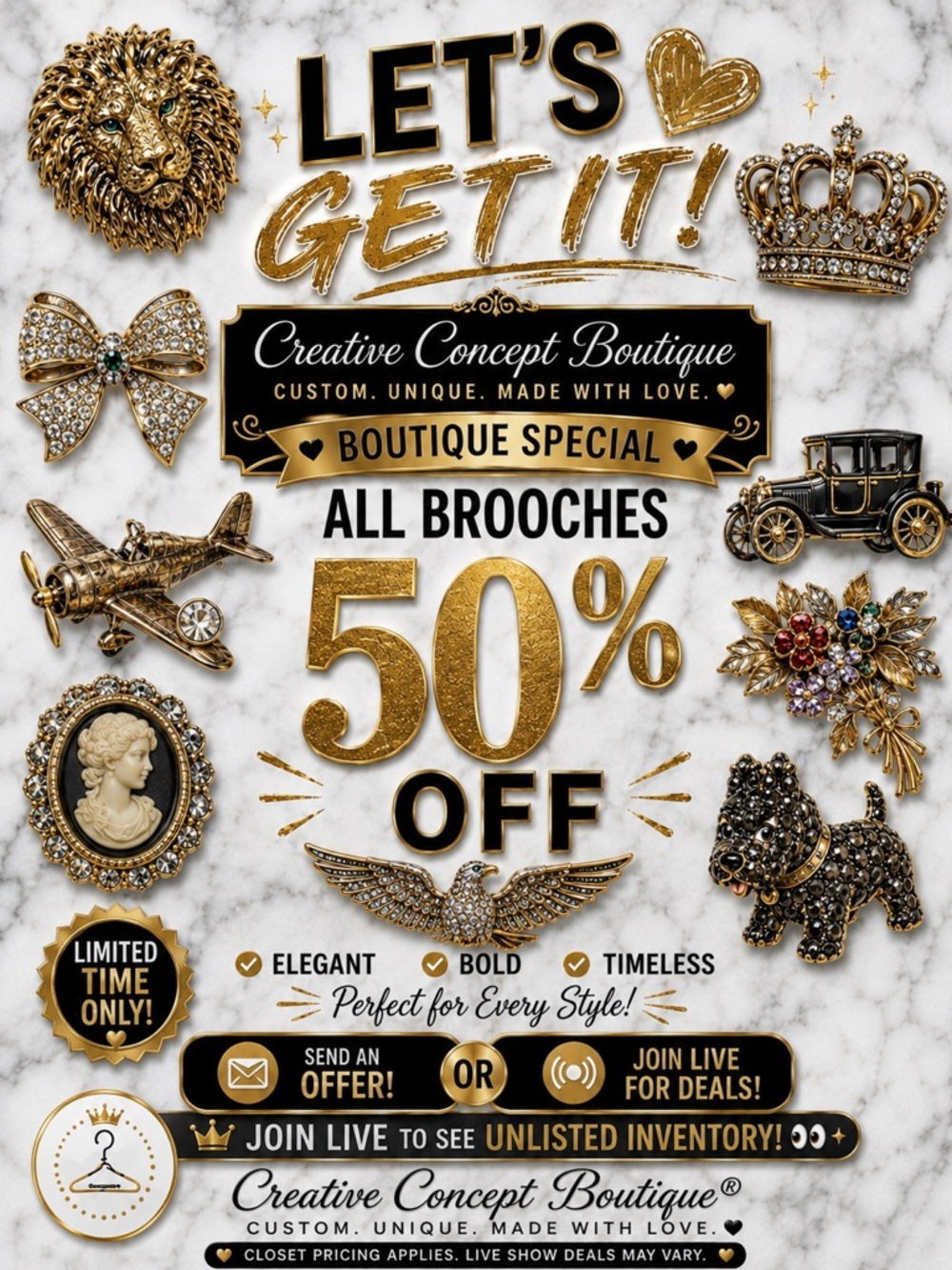 50% OFF Rhinestone Brooches Pins Mother’s Day Gift | Crystal Fashion Jewelry